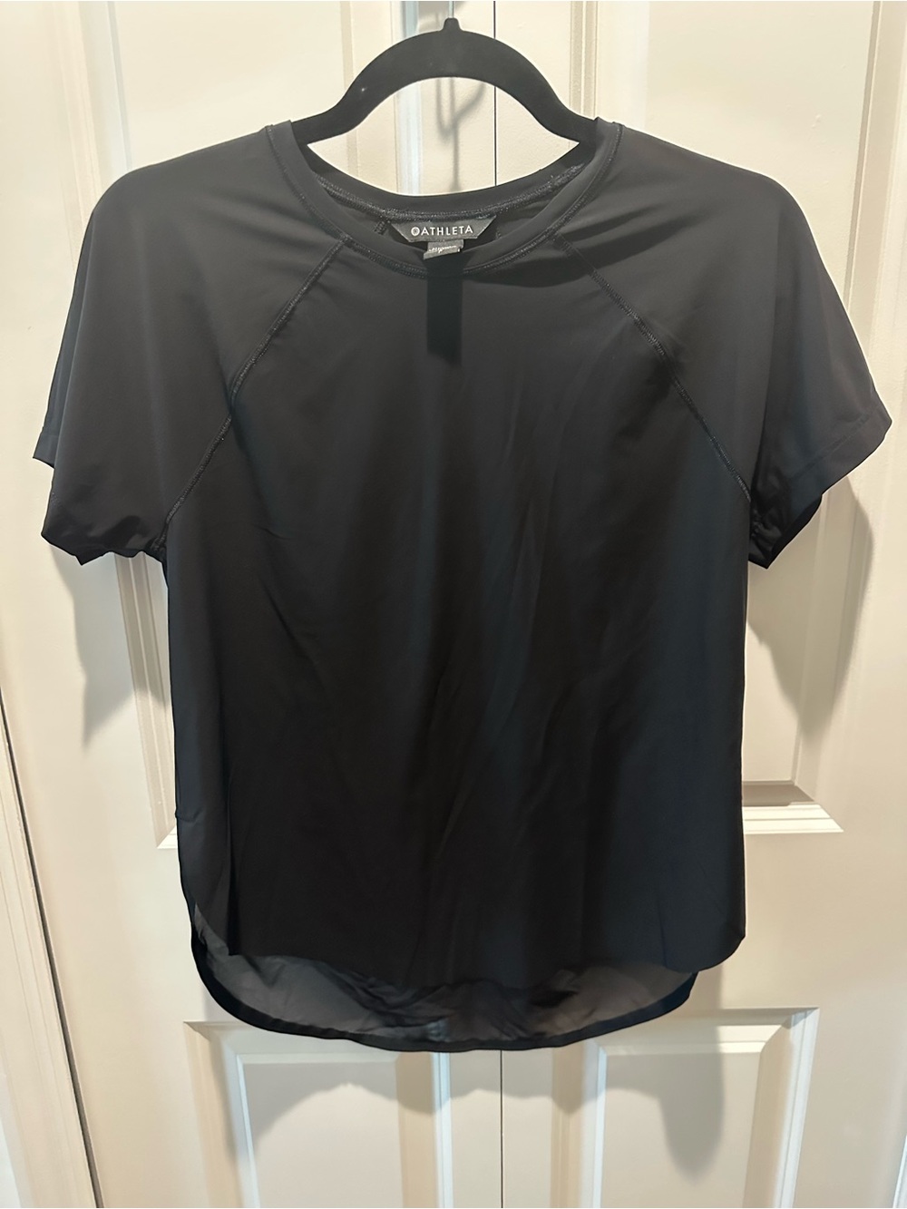 Athleta Black Short-Sleeve Crewneck Active Tee